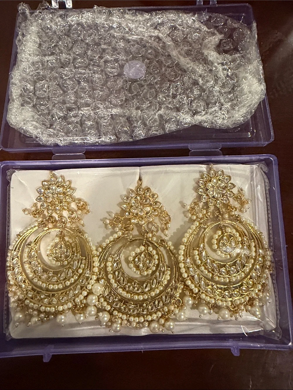 Gold-Tone Pearl & Kundan Statement Earrings - Women Jewelry